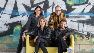 Morgenshow-Team für "Die Vier am Morgen": Irene Lottes, Tine Kuntze, Julian Beimdiecke und Pit Kröger