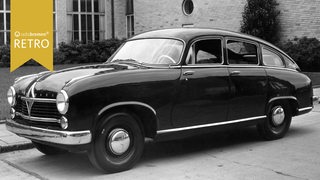 Das PKW-Modell "Hansa 2400" der Bremer Borgward-Werke, aufgenommen am 25. Oktober 1952